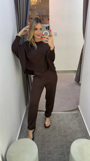 Conjunto Tricot Capa E Calça Jogger Lorena