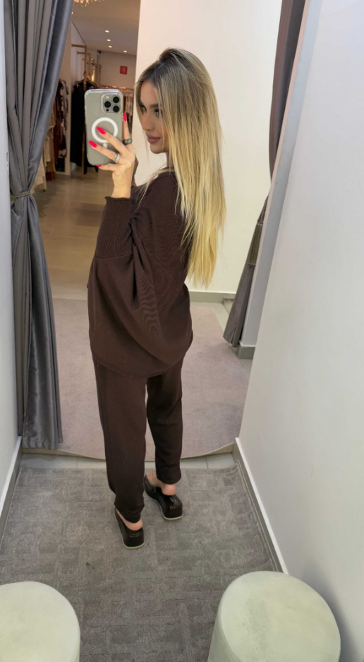 Conjunto Tricot Capa E Calça Jogger Lorena
